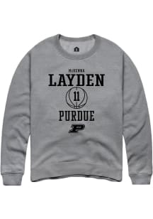 McKenna Layden  Rally Purdue Boilermakers Mens Graphite NIL Sport Icon Long Sleeve Crew Sweatshirt