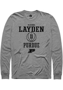 McKenna Layden  Purdue Boilermakers Graphite Rally NIL Sport Icon Long Sleeve T Shirt