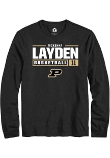 McKenna Layden  Purdue Boilermakers Black Rally NIL Stacked Box Long Sleeve T Shirt