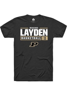 McKenna Layden  Purdue Boilermakers Black Rally NIL Stacked Box Short Sleeve T Shirt