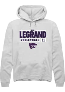 Ava LeGrand  Rally K-State Wildcats Mens White NIL Stacked Box Long Sleeve Hoodie