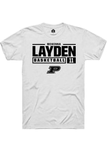McKenna Layden  Purdue Boilermakers White Rally NIL Stacked Box Short Sleeve T Shirt