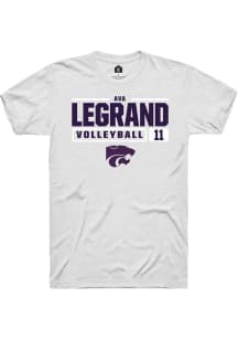 Ava LeGrand  K-State Wildcats White Rally NIL Stacked Box Short Sleeve T Shirt