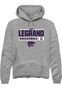 Ava LeGrand  Rally K-State Wildcats Mens Graphite NIL Stacked Box Long Sleeve Hoodie