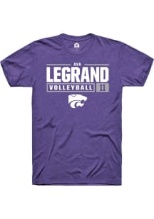 Ava LeGrand  K-State Wildcats Purple Rally NIL Stacked Box Short Sleeve T Shirt