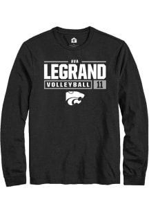 Ava LeGrand  K-State Wildcats Black Rally NIL Stacked Box Long Sleeve T Shirt