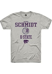 Brenna Schmidt  K-State Wildcats Ash Rally NIL Sport Icon Short Sleeve T Shirt