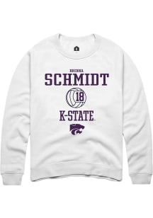 Brenna Schmidt  Rally K-State Wildcats Mens White NIL Sport Icon Long Sleeve Crew Sweatshirt