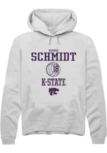 Brenna Schmidt  Rally K-State Wildcats Mens White NIL Sport Icon Long Sleeve Hoodie