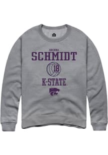 Brenna Schmidt  Rally K-State Wildcats Mens Graphite NIL Sport Icon Long Sleeve Crew Sweatshirt