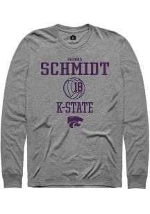 Brenna Schmidt  K-State Wildcats Graphite Rally NIL Sport Icon Long Sleeve T Shirt