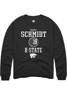 Brenna Schmidt  Rally K-State Wildcats Mens Black NIL Sport Icon Long Sleeve Crew Sweatshirt