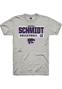 Brenna Schmidt  K-State Wildcats Ash Rally NIL Stacked Box Short Sleeve T Shirt