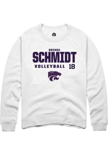 Brenna Schmidt  Rally K-State Wildcats Mens White NIL Stacked Box Long Sleeve Crew Sweatshirt