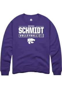 Brenna Schmidt  Rally K-State Wildcats Mens Purple NIL Stacked Box Long Sleeve Crew Sweatshirt