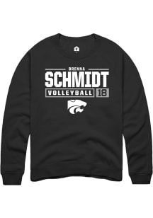 Brenna Schmidt  Rally K-State Wildcats Mens Black NIL Stacked Box Long Sleeve Crew Sweatshirt