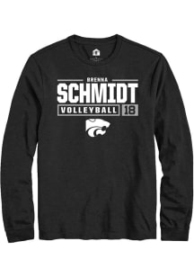 Brenna Schmidt  K-State Wildcats Black Rally NIL Stacked Box Long Sleeve T Shirt