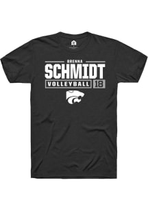 Brenna Schmidt  K-State Wildcats Black Rally NIL Stacked Box Short Sleeve T Shirt