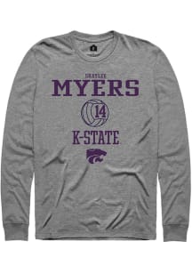 Shaylee Myers  K-State Wildcats Graphite Rally NIL Sport Icon Long Sleeve T Shirt