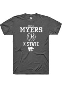Shaylee Myers  K-State Wildcats Dark Grey Rally NIL Sport Icon Short Sleeve T Shirt