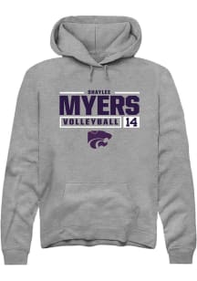 Shaylee Myers  Rally K-State Wildcats Mens Graphite NIL Stacked Box Long Sleeve Hoodie