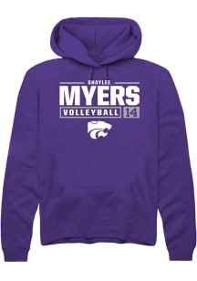 Shaylee Myers  Rally K-State Wildcats Mens Purple NIL Stacked Box Long Sleeve Hoodie
