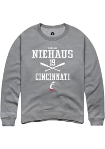 Charlie Niehaus  Rally Cincinnati Bearcats Mens Graphite NIL Sport Icon Long Sleeve Crew Sweatshir..