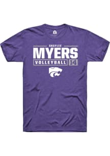 Shaylee Myers  K-State Wildcats Purple Rally NIL Stacked Box Short Sleeve T Shirt