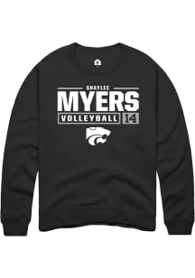 Shaylee Myers  Rally K-State Wildcats Mens Black NIL Stacked Box Long Sleeve Crew Sweatshirt
