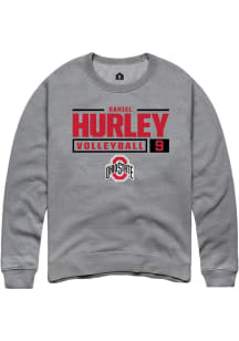 Daniel Hurley  Rally Ohio State Buckeyes Mens Graphite NIL Stacked Box Long Sleeve Crew Sweatshirt