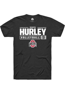 Daniel Hurley  Ohio State Buckeyes Black Rally NIL Stacked Box Short Sleeve T Shirt