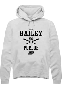 Emma Bailey  Rally Purdue Boilermakers Mens White NIL Sport Icon Long Sleeve Hoodie