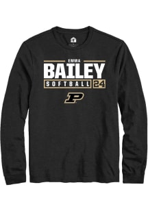 Emma Bailey  Purdue Boilermakers Black Rally NIL Stacked Box Long Sleeve T Shirt