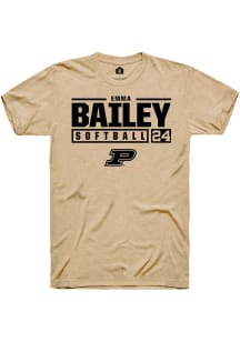 Emma Bailey  Purdue Boilermakers Gold Rally NIL Stacked Box Short Sleeve T Shirt