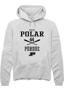 Moriah Polar  Rally Purdue Boilermakers Mens White NIL Sport Icon Long Sleeve Hoodie