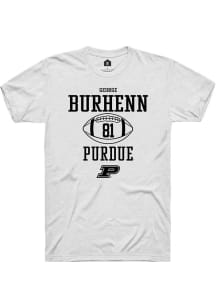 George Burhenn  Purdue Boilermakers White Rally NIL Sport Icon Short Sleeve T Shirt
