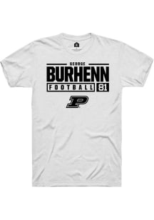 George Burhenn  Purdue Boilermakers White Rally NIL Stacked Box Short Sleeve T Shirt