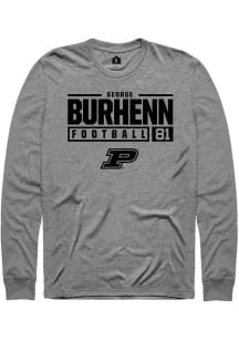 George Burhenn  Purdue Boilermakers Graphite Rally NIL Stacked Box Long Sleeve T Shirt