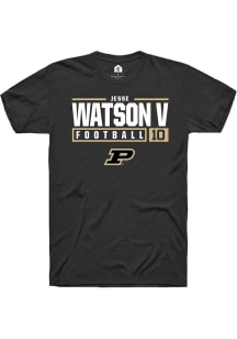 Jesse Watson V  Purdue Boilermakers Black Rally NIL Stacked Box Short Sleeve T Shirt