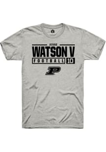Jesse Watson V  Purdue Boilermakers Ash Rally NIL Stacked Box Short Sleeve T Shirt