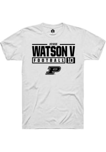 Jesse Watson V  Purdue Boilermakers White Rally NIL Stacked Box Short Sleeve T Shirt