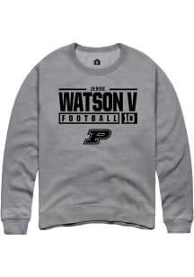 Jesse Watson V  Rally Purdue Boilermakers Mens Graphite NIL Stacked Box Long Sleeve Crew Sweatshir..