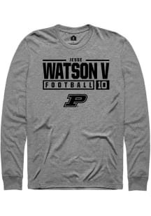 Jesse Watson V  Purdue Boilermakers Graphite Rally NIL Stacked Box Long Sleeve T Shirt