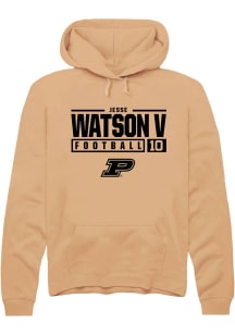 Jesse Watson V  Rally Purdue Boilermakers Mens Gold NIL Stacked Box Long Sleeve Hoodie