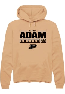 Lauren Adam  Rally Purdue Boilermakers Mens Gold NIL Stacked Box Long Sleeve Hoodie