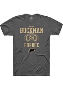 Nolan Buckman  Purdue Boilermakers Dark Grey Rally NIL Sport Icon Short Sleeve T Shirt