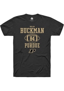 Nolan Buckman  Purdue Boilermakers Black Rally NIL Sport Icon Short Sleeve T Shirt