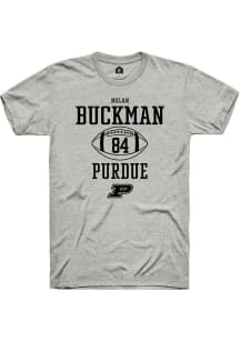 Nolan Buckman  Purdue Boilermakers Ash Rally NIL Sport Icon Short Sleeve T Shirt