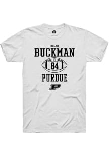 Nolan Buckman  Purdue Boilermakers White Rally NIL Sport Icon Short Sleeve T Shirt