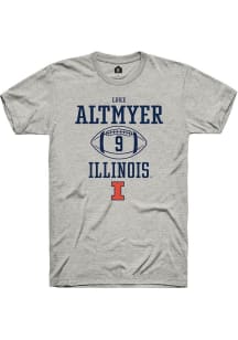 Luke Altmyer  Illinois Fighting Illini Ash Rally NIL Sport Icon Short Sleeve T Shirt